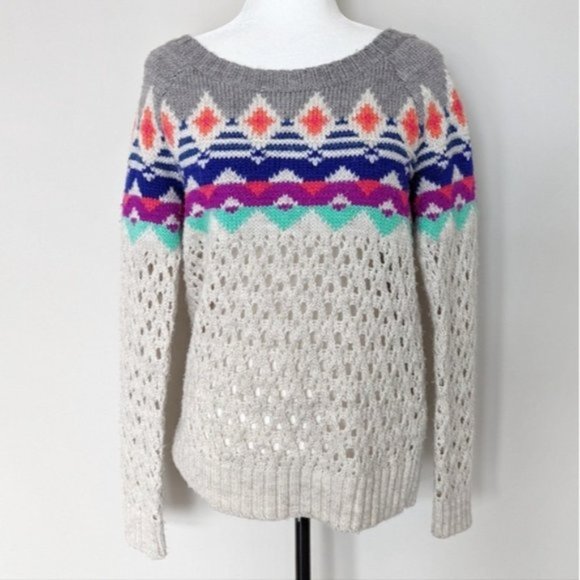 American Eagle multicoloured wool blend knit sweater - Picture 1 of 6